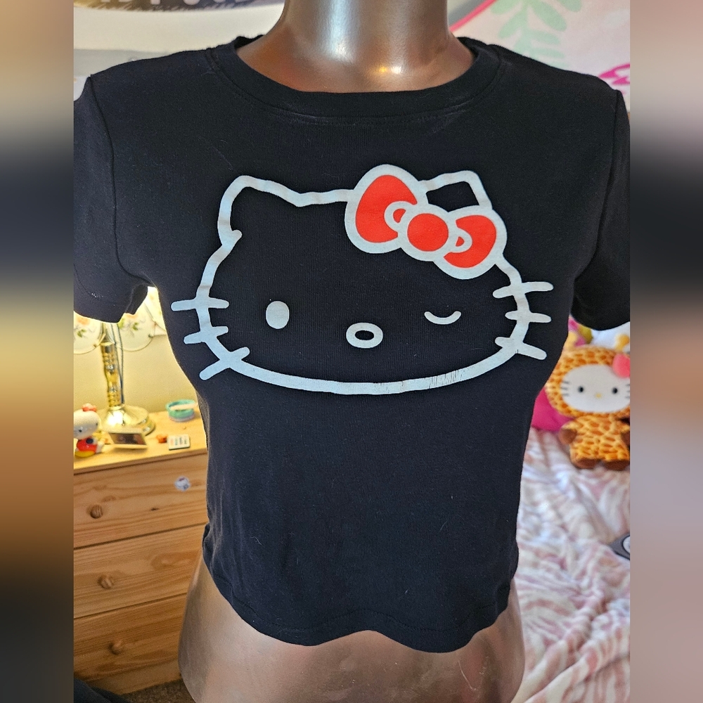 Black Helllo Kitty Croptop